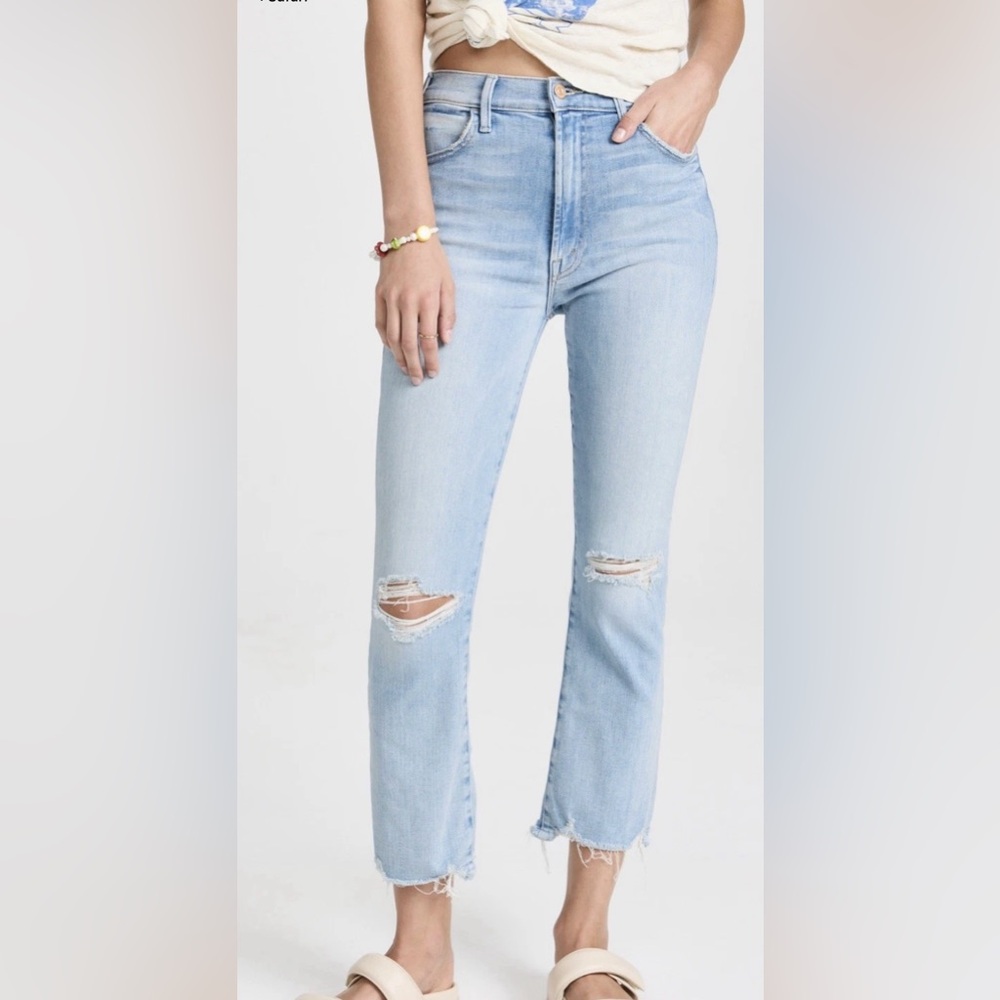 MOTHER The Hustler Ankle Chew Light Blue (PETAL PLUCKER) Jeans sz29 EUC